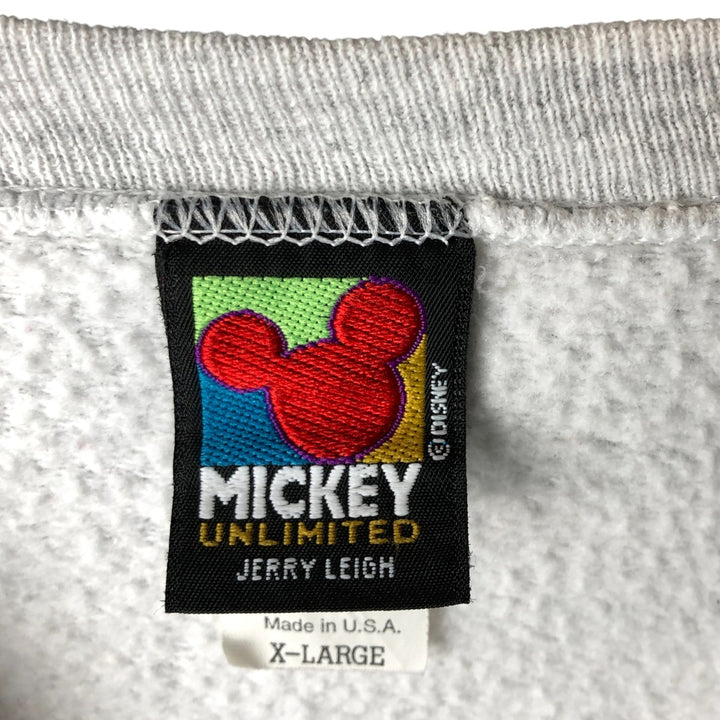 90'S Jerry Leigh Mickey Mouse character sweatshirt, Made in USA, Men's XL, Vintage cotton gray type Vintage Second Hand