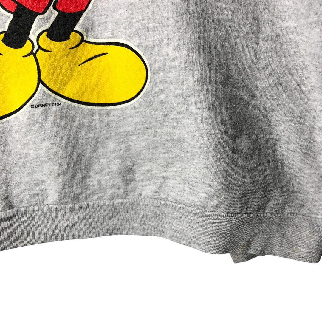 90'S Jerry Leigh Mickey Mouse character sweatshirt, Made in USA, Men's XL, Vintage cotton gray type Vintage Second Hand