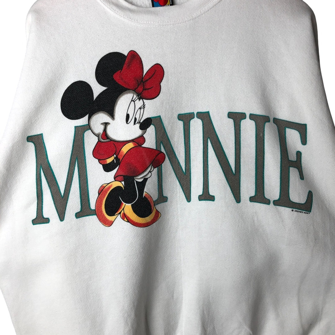 Vintage 90'S Disney Minnie Mouse character sweatshirt, Made in USA, Men's XL cotton white type Vintage Second Hand