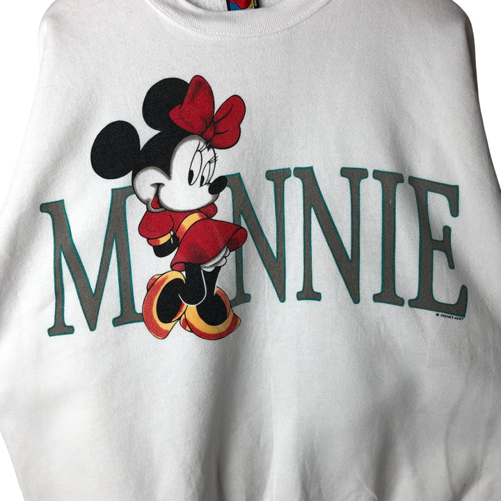 Vintage 90'S Disney Minnie Mouse character sweatshirt, Made in USA, Men's XL cotton white type Vintage Second Hand