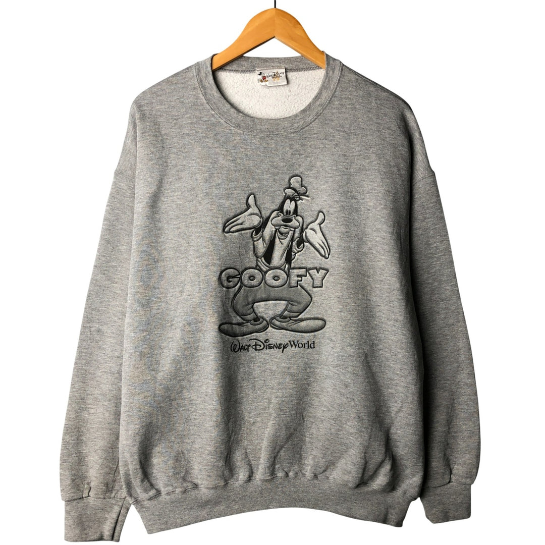 Vintage Disney GOOFY character sweatshirt, men's size XL unclear gray type Vintage Second Hand