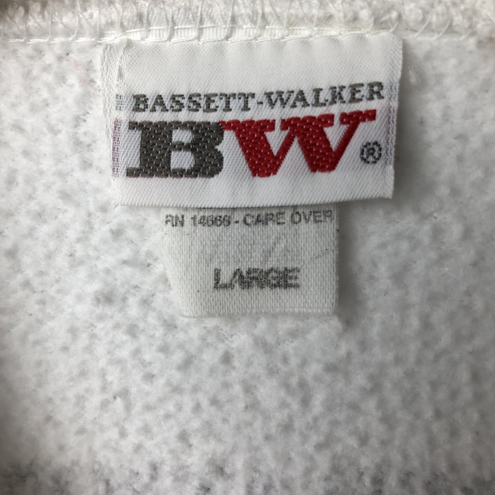 Vintage 80s-90'S BASSETT-WALKER fighter jet print sweatshirt, Made in USA, Men's Size L cotton white type Vintage Second Hand