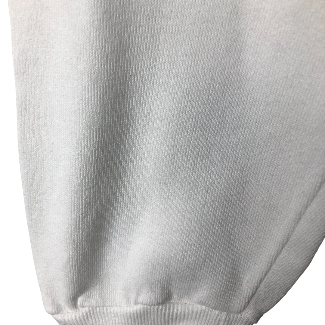 Vintage 80s-90'S BASSETT-WALKER fighter jet print sweatshirt, Made in USA, Men's Size L cotton white type Vintage Second Hand