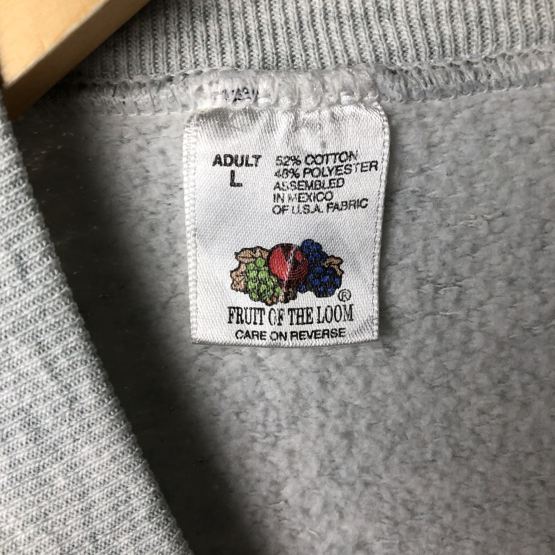 90'S Fruit of the Loom Sweatshirt, Men's Size L, Vintage cotton gray type Vintage Second Hand