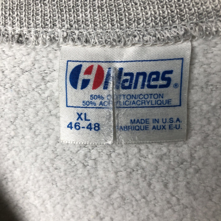 Vintage 80'S Hanes Blue Tag Printed Sweatshirt, Made in USA, Men's XL cotton gray type Vintage Second Hand