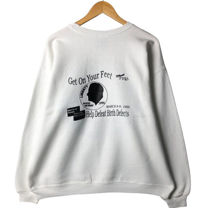 Vintage 90'S Hanes Heavyweight Printed Sweatshirt, Made in USA, Men's Size L cotton white type Vintage Second Hand