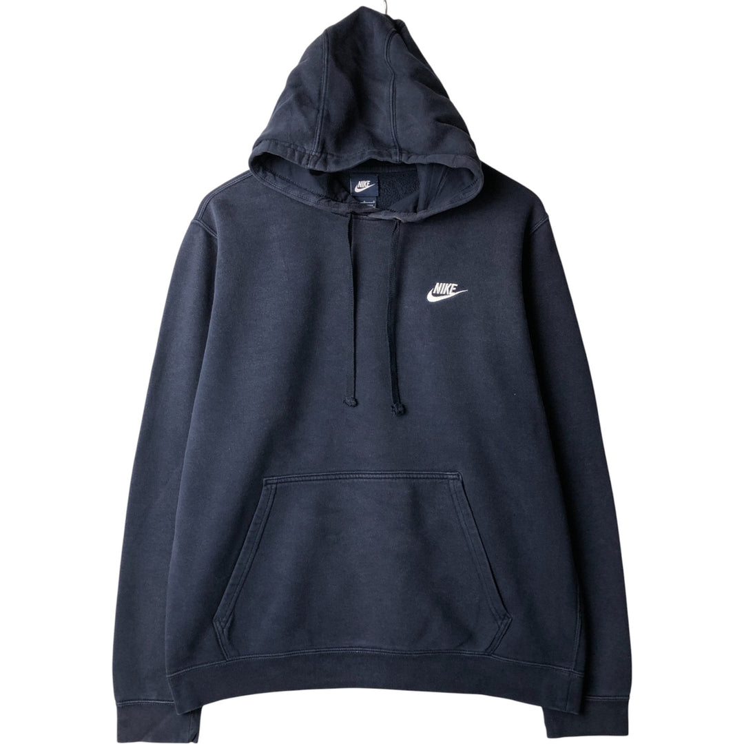 Nike Sweat Pullover Hoodie, Men's Size L cotton navy blue type Vintage Second Hand