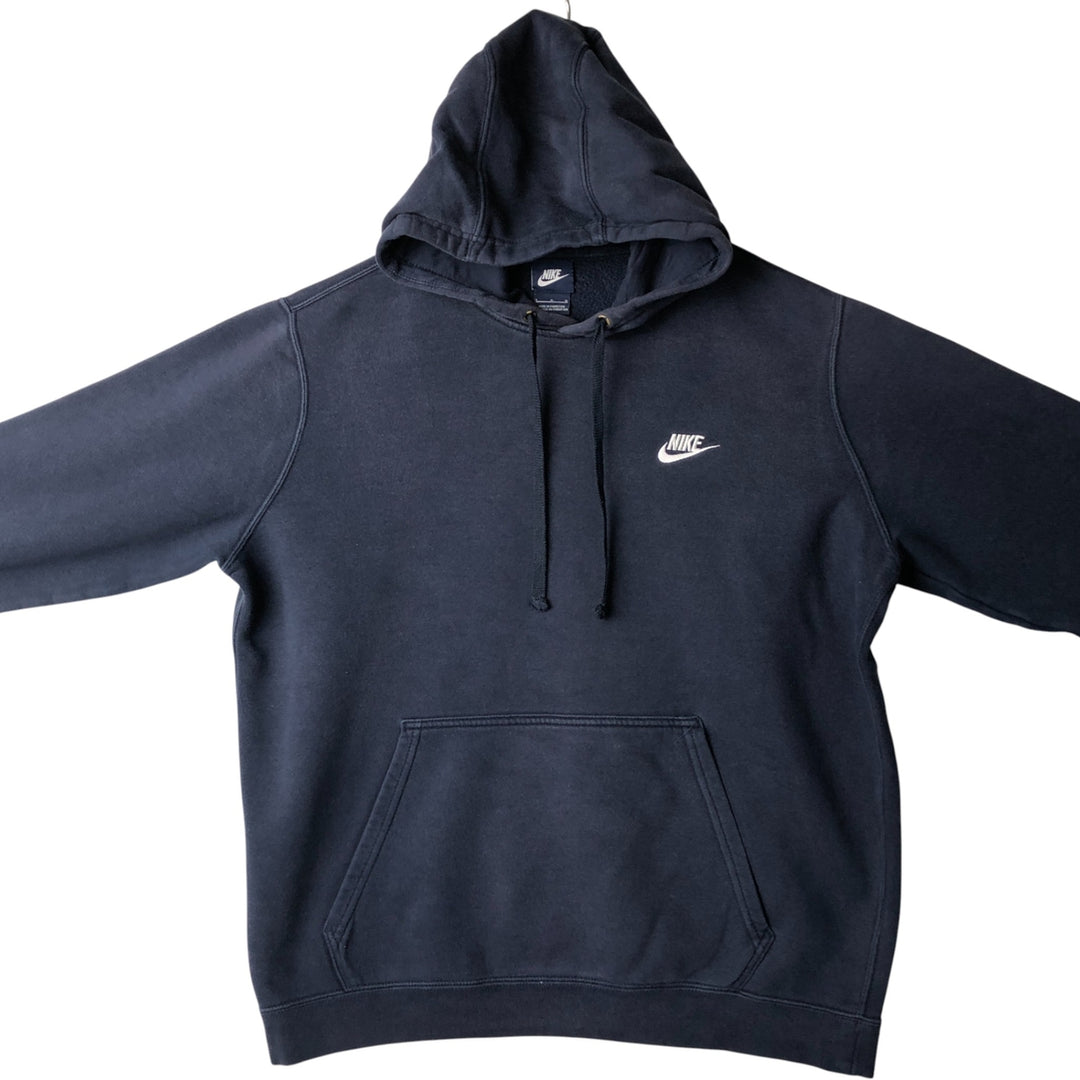 Nike Sweat Pullover Hoodie, Men's Size L cotton navy blue type Vintage Second Hand