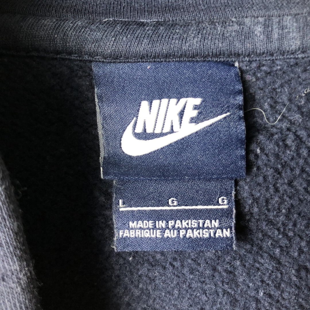 Nike Sweat Pullover Hoodie, Men's Size L cotton navy blue type Vintage Second Hand