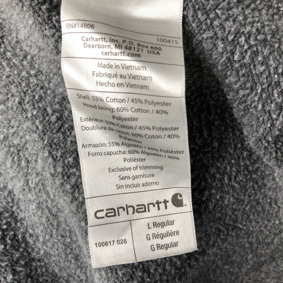 Carhartt Original Fit Half-Zip Pullover Hoodie, Men's Size L cotton Charcoal Vintage Second Hand