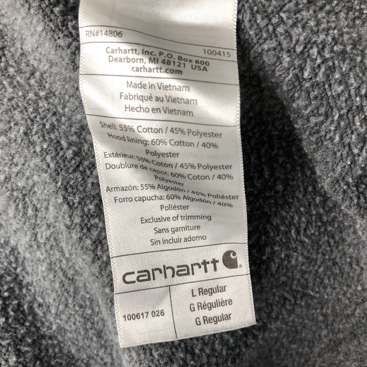 Carhartt Original Fit Half-Zip Pullover Hoodie, Men's Size L cotton Charcoal Vintage Second Hand