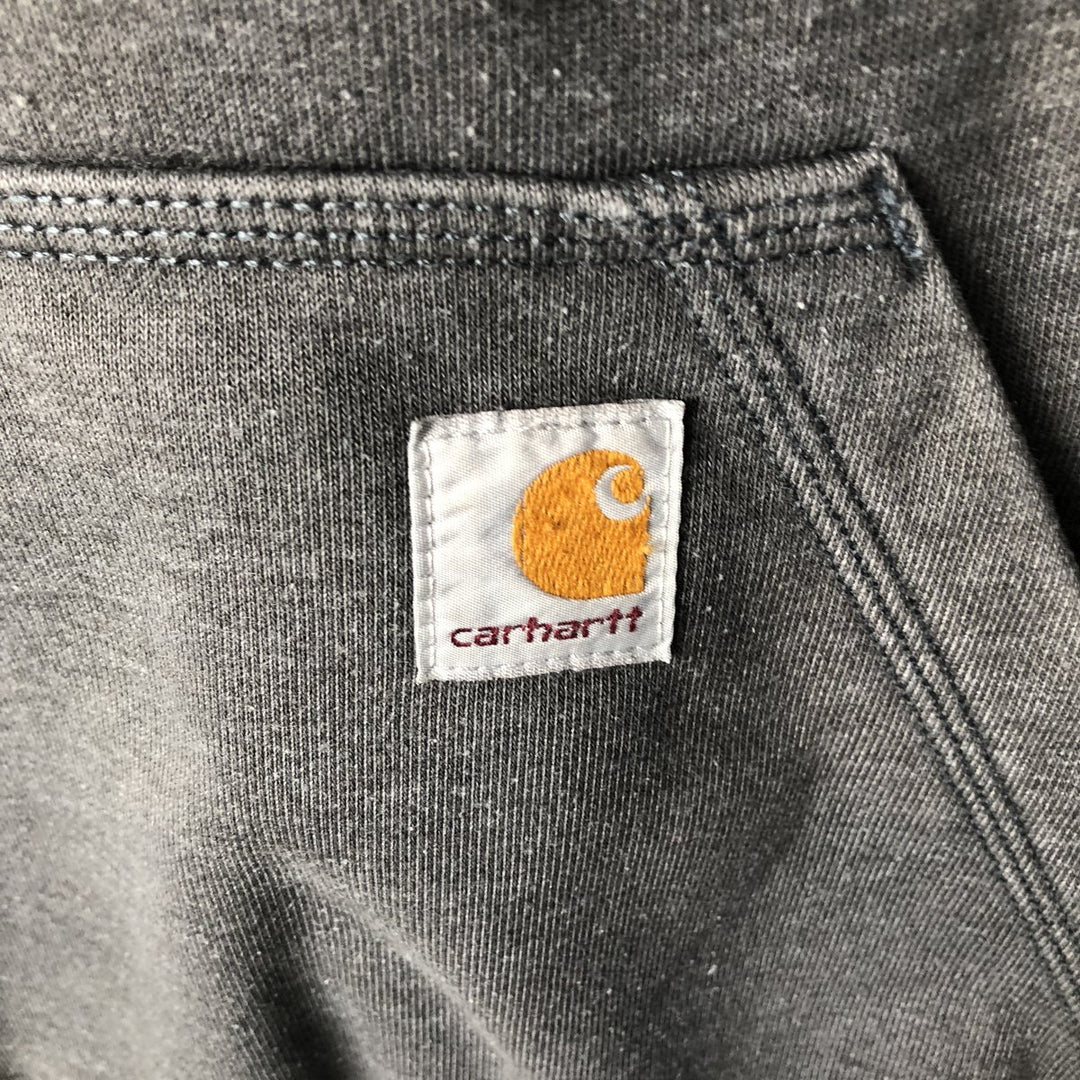 Carhartt Original Fit Half-Zip Pullover Hoodie, Men's Size L cotton Charcoal Vintage Second Hand