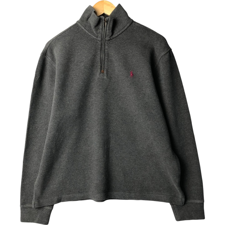 Ralph Lauren POLO RALPH LAUREN Half-zip sweatshirt, men's M size cotton Charcoal Vintage Second Hand