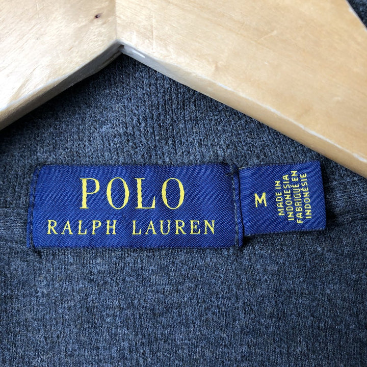 Ralph Lauren POLO RALPH LAUREN Half-zip sweatshirt, men's M size cotton Charcoal Vintage Second Hand