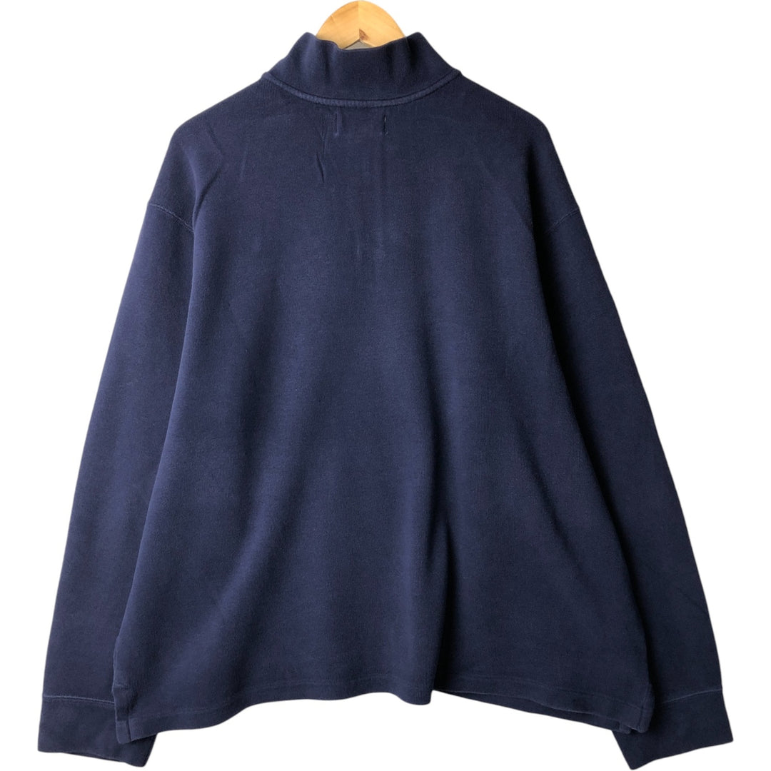 Ralph Lauren POLO by Ralph Lauren Half-Zip Sweatshirt, Men's XXL cotton navy blue type Vintage Second Hand