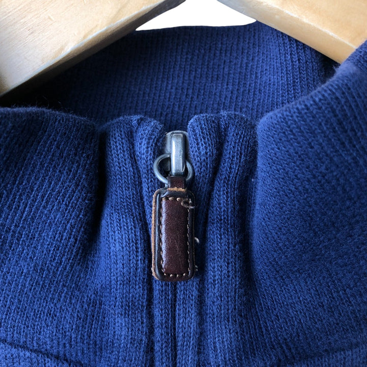 Ralph Lauren POLO by Ralph Lauren Half-Zip Sweatshirt, Men's XXL cotton navy blue type Vintage Second Hand