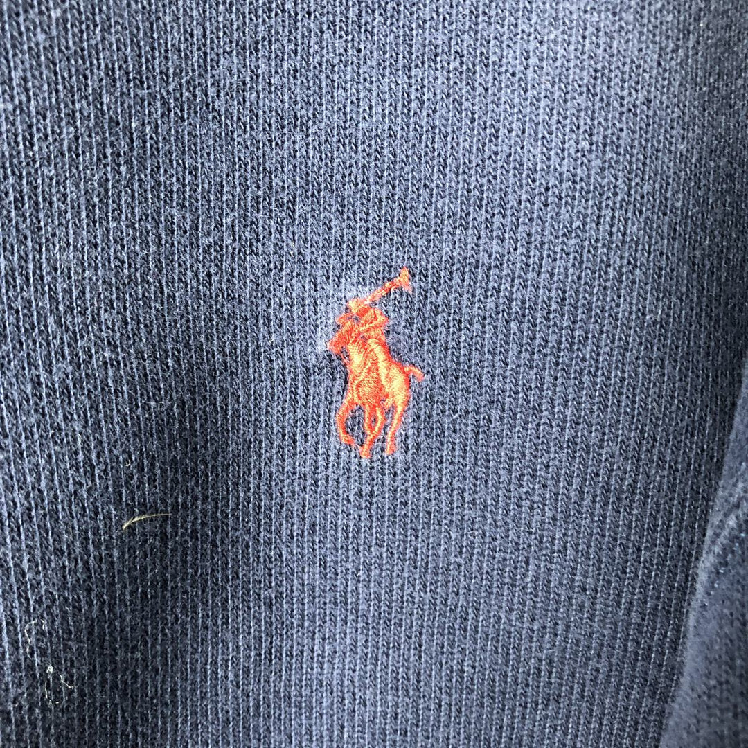 Ralph Lauren POLO by Ralph Lauren Half-Zip Sweatshirt, Men's XXL cotton navy blue type Vintage Second Hand