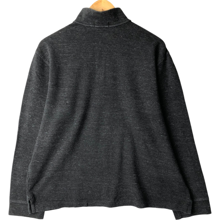 Ralph Lauren POLO RALPH LAUREN ESTATE RIB half-zip sweatshirt, sweatshirt, men's size L cotton Charcoal Vintage Second Hand