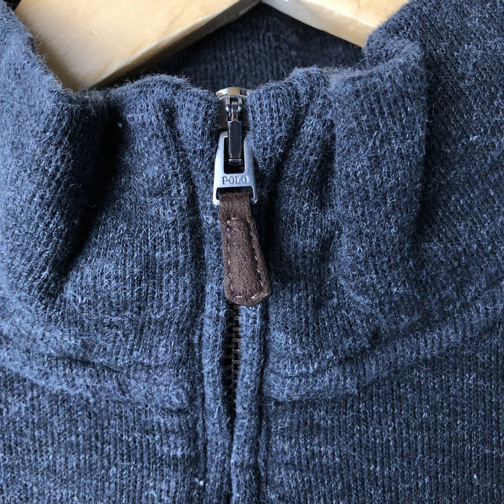 Ralph Lauren POLO RALPH LAUREN ESTATE RIB half-zip sweatshirt, sweatshirt, men's size L cotton Charcoal Vintage Second Hand
