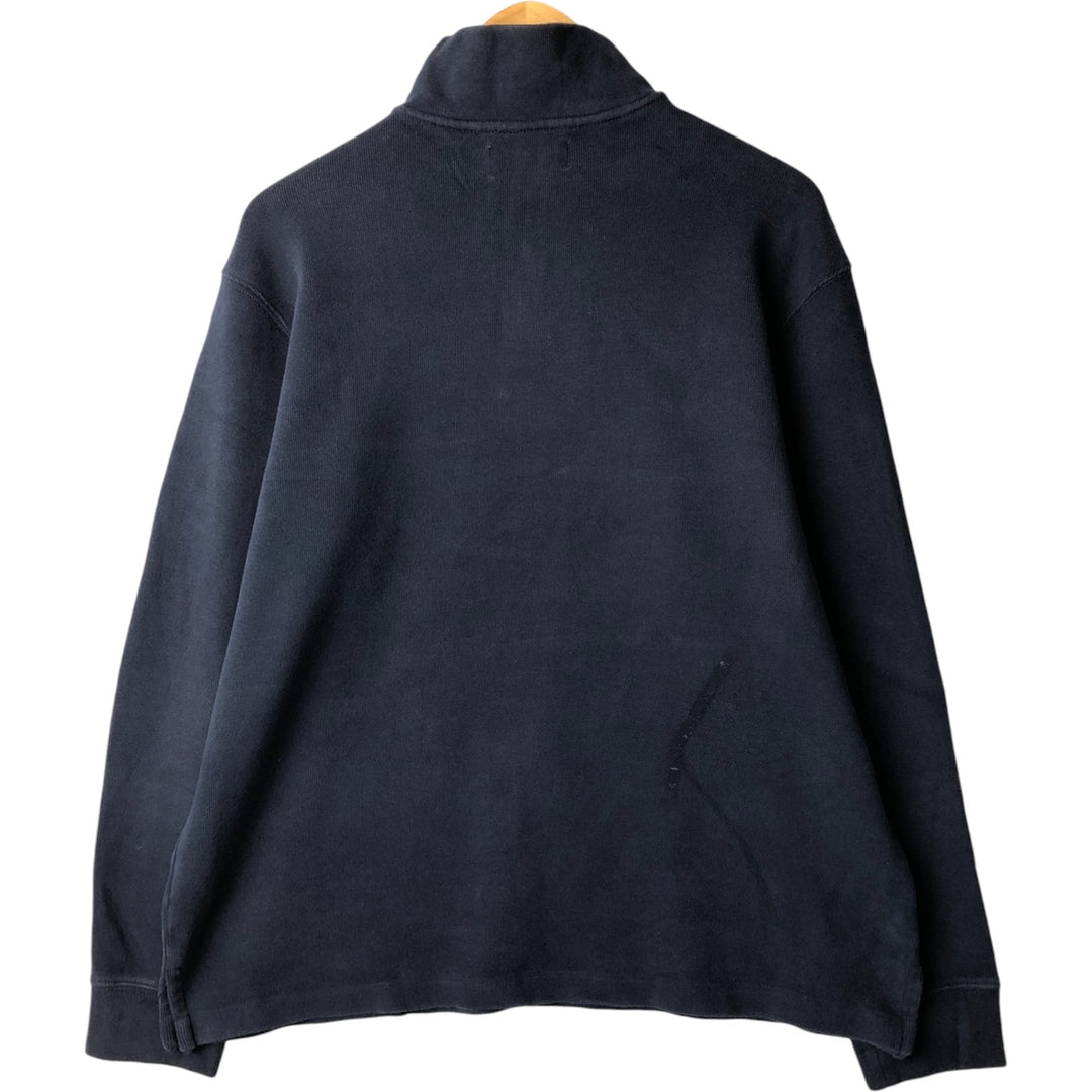 Ralph Lauren POLO by Ralph Lauren Half-Zip Sweatshirt, Men's Size L cotton navy blue type Vintage Second Hand
