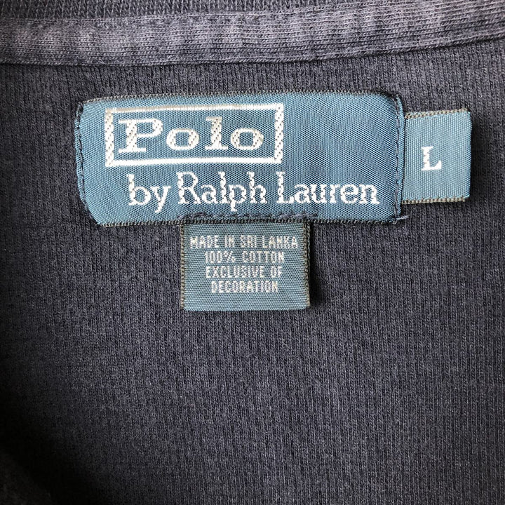 Ralph Lauren POLO by Ralph Lauren Half-Zip Sweatshirt, Men's Size L cotton navy blue type Vintage Second Hand
