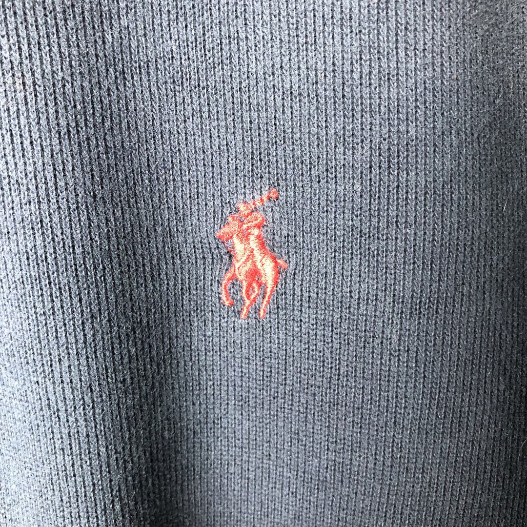 Ralph Lauren POLO by Ralph Lauren Half-Zip Sweatshirt, Men's Size L cotton navy blue type Vintage Second Hand