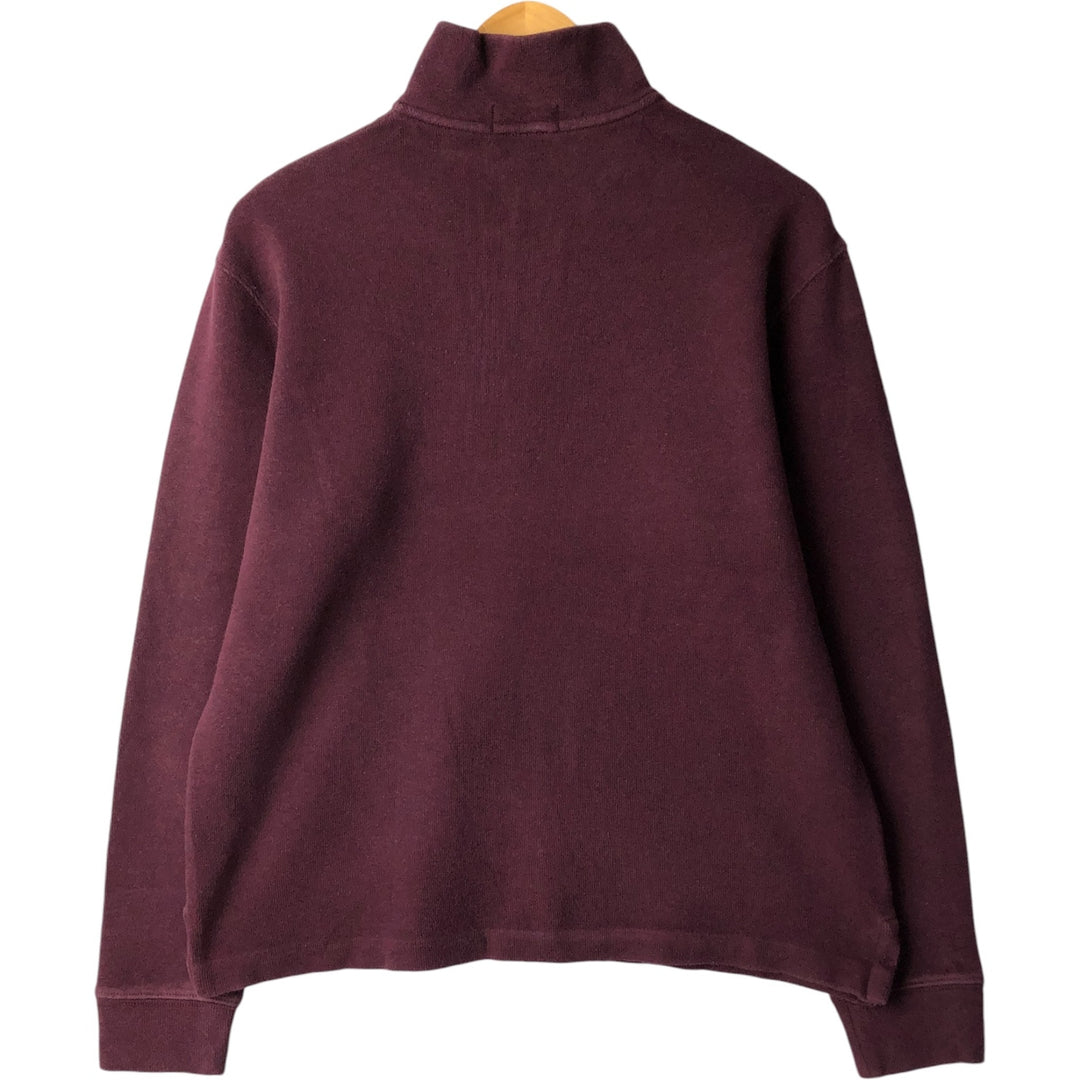 Ralph Lauren POLO RALPH LAUREN Half-zip sweatshirt, men's M size cotton burgundy type Vintage Second Hand