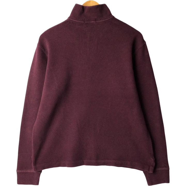 Ralph Lauren POLO RALPH LAUREN Half-zip sweatshirt, men's M size cotton burgundy type Vintage Second Hand