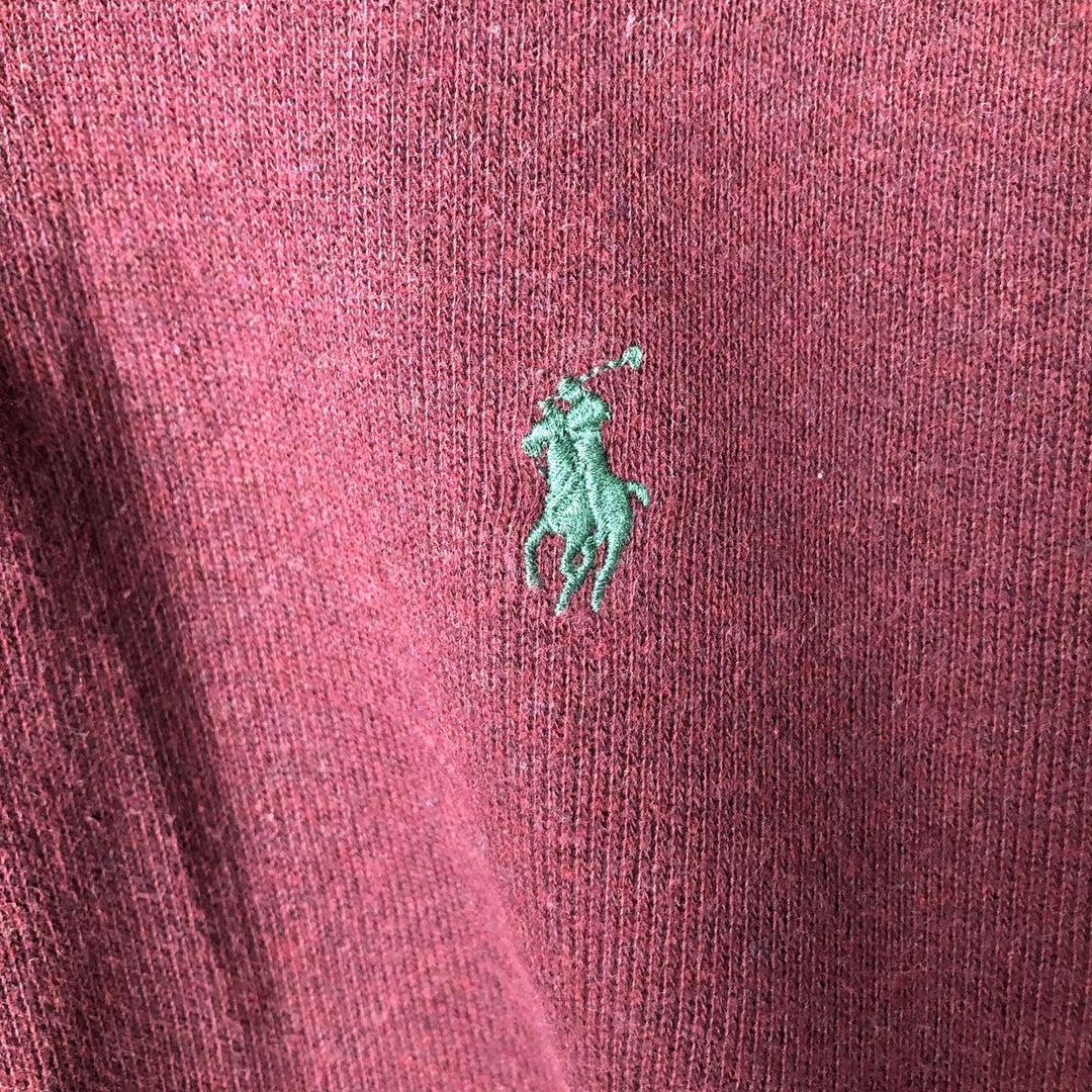 Ralph Lauren POLO RALPH LAUREN Half-zip sweatshirt, men's M size cotton burgundy type Vintage Second Hand