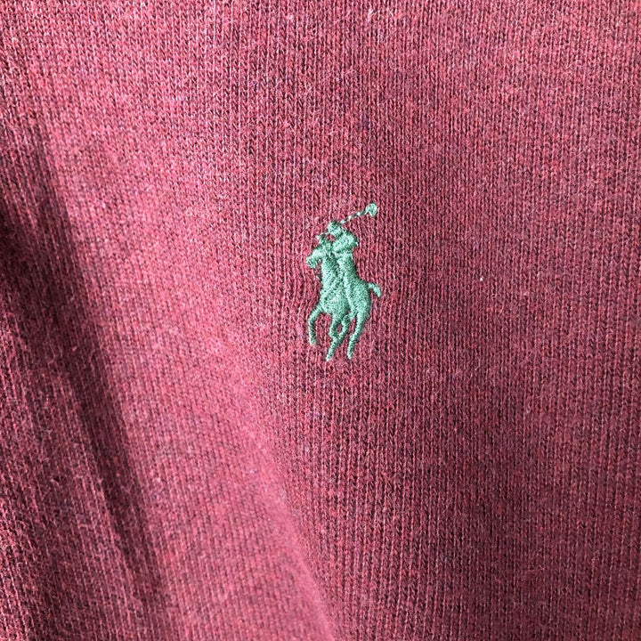 Ralph Lauren POLO RALPH LAUREN Half-zip sweatshirt, men's M size cotton burgundy type Vintage Second Hand