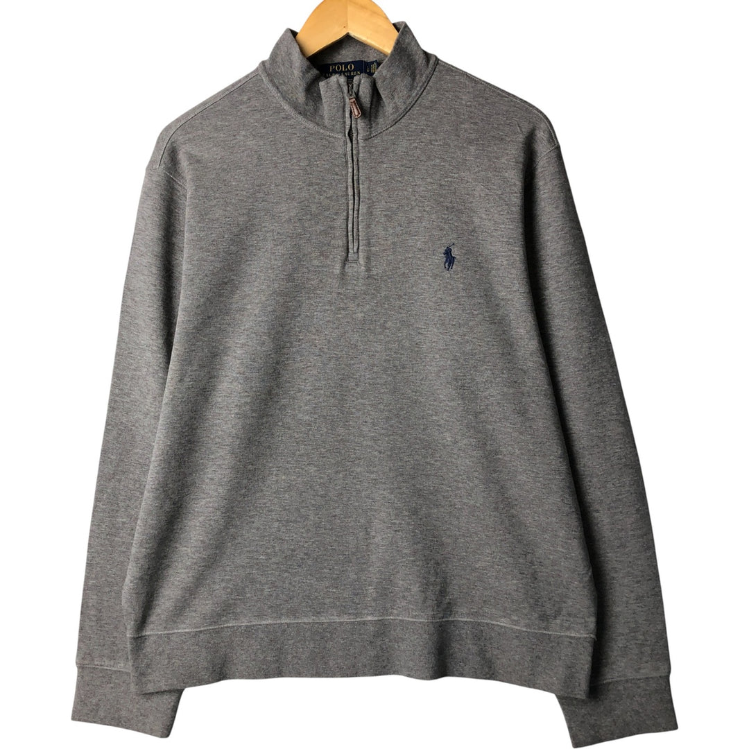 Ralph Lauren POLO RALPH LAUREN Half-zip sweatshirt, sweatshirt, men's size L cotton gray type Vintage Second Hand