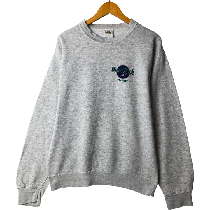 90'S Hard Rock Cafe Advertising Sweatshirt, Men's, Size Medium, Vintage polyester gray type Vintage Second Hand