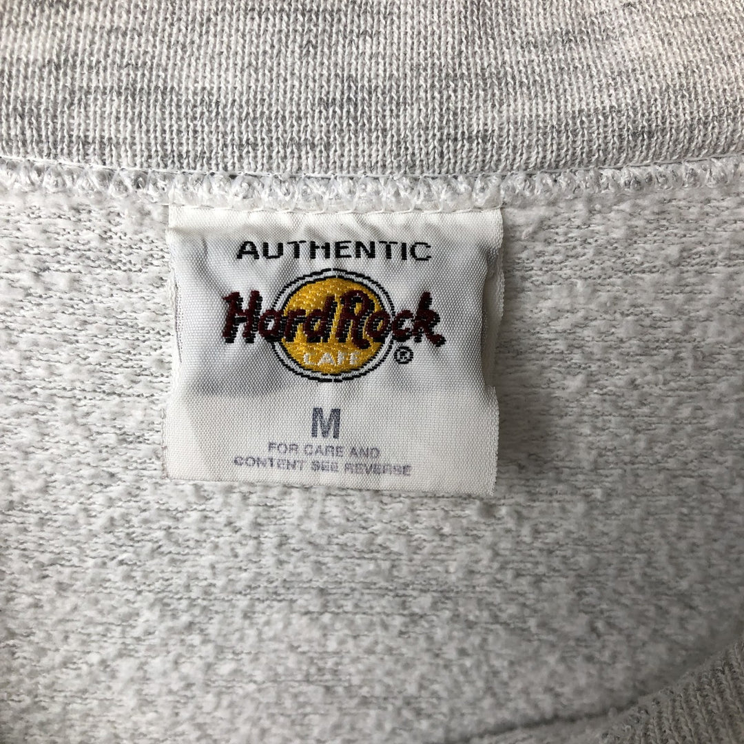 90'S Hard Rock Cafe Advertising Sweatshirt, Men's, Size Medium, Vintage polyester gray type Vintage Second Hand
