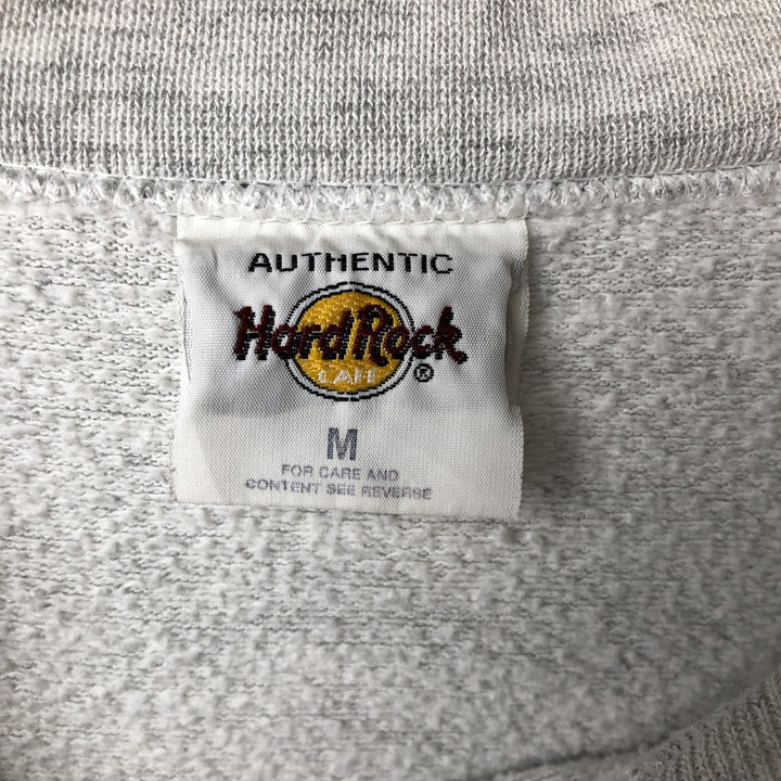 90'S Hard Rock Cafe Advertising Sweatshirt, Men's, Size Medium, Vintage polyester gray type Vintage Second Hand