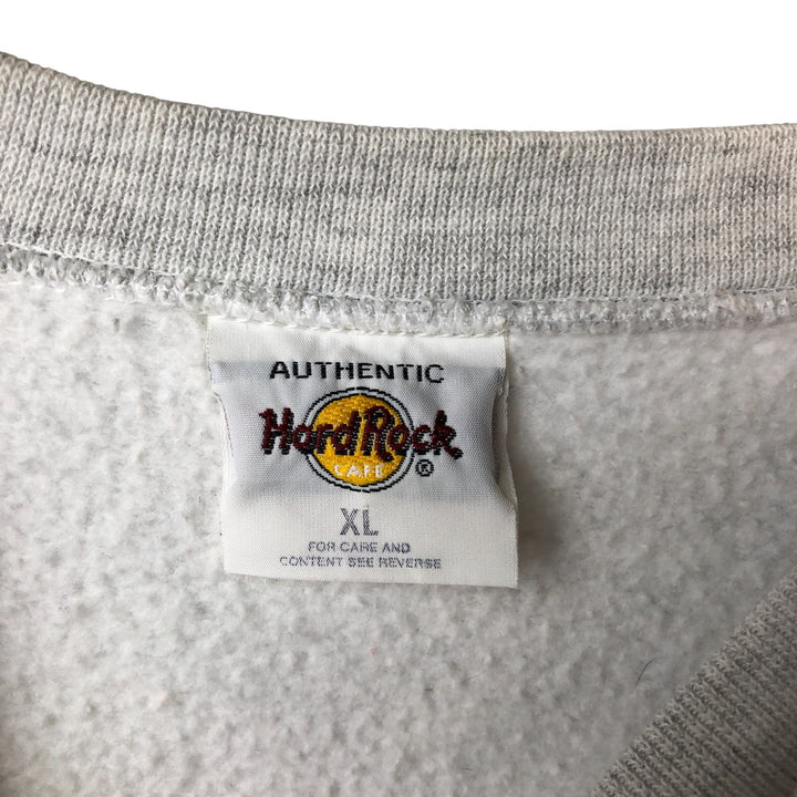 90'S Hard Rock Cafe Advertising Sweatshirt, Men's, Size XL, Vintage polyester gray type Vintage Second Hand