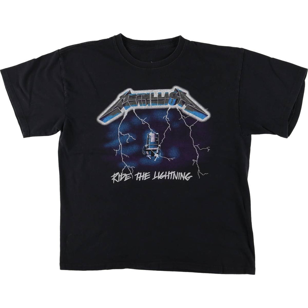 METALLICA Metallica Band T-shirt Band T Men's L size cotton black type Vintage Second Hand