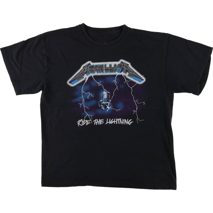 METALLICA Metallica Band T-shirt Band T Men's L size cotton black type Vintage Second Hand