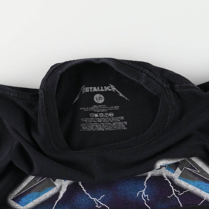 METALLICA Metallica Band T-shirt Band T Men's L size cotton black type Vintage Second Hand