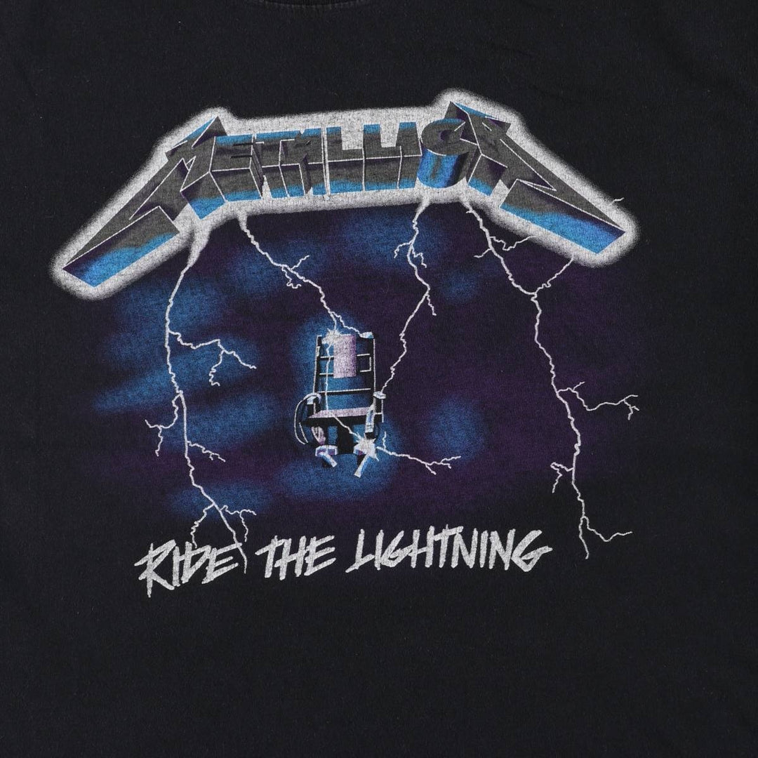 METALLICA Metallica Band T-shirt Band T Men's L size cotton black type Vintage Second Hand