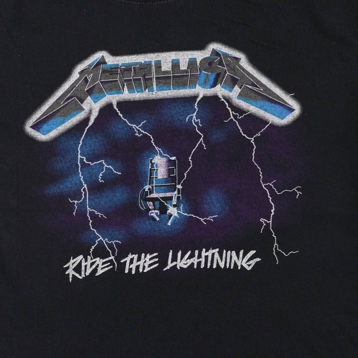 METALLICA Metallica Band T-shirt Band T Men's L size cotton black type Vintage Second Hand