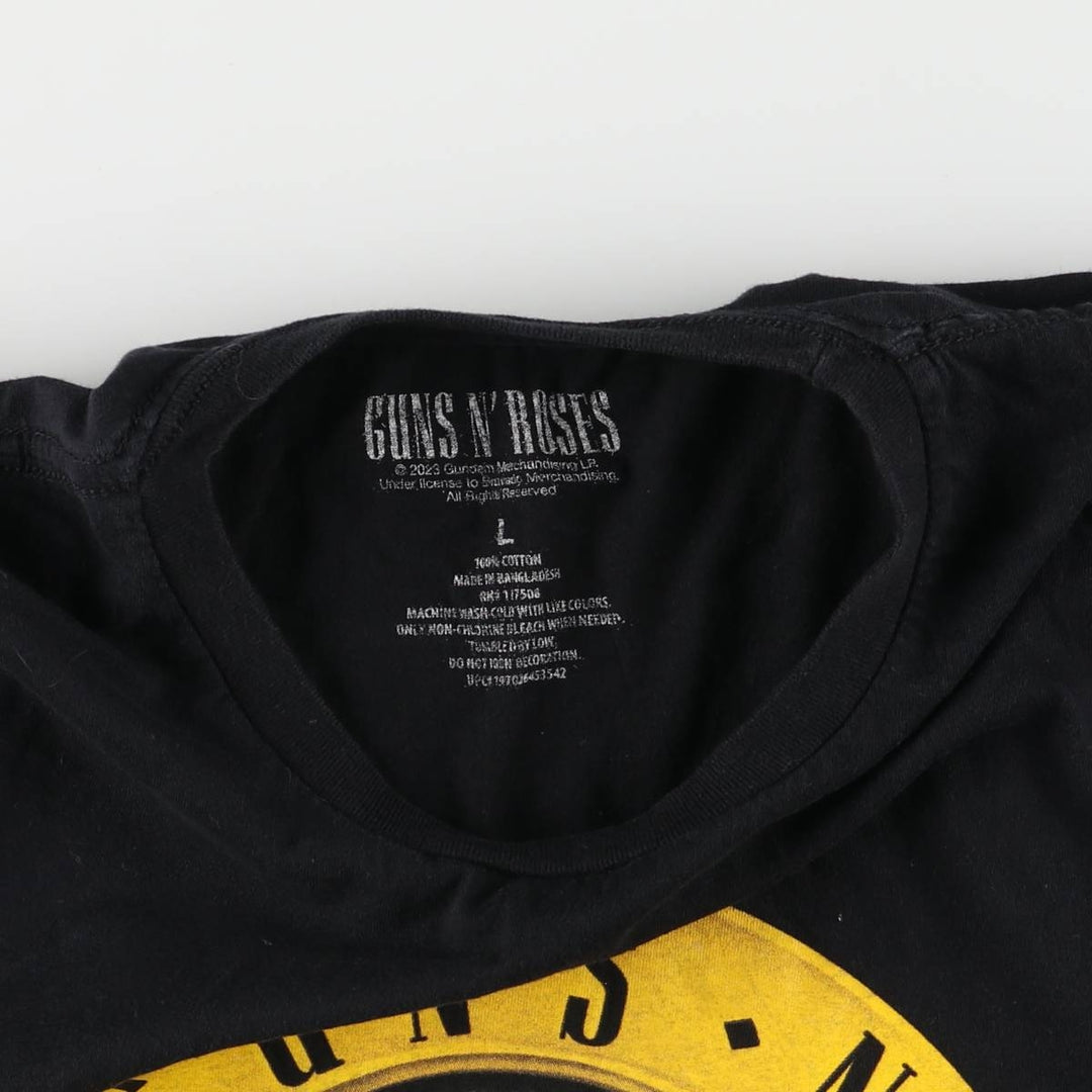 GUNS N' ROSES Guns N' Roses Band T-shirt Band T Men's L size cotton black type Vintage Second Hand