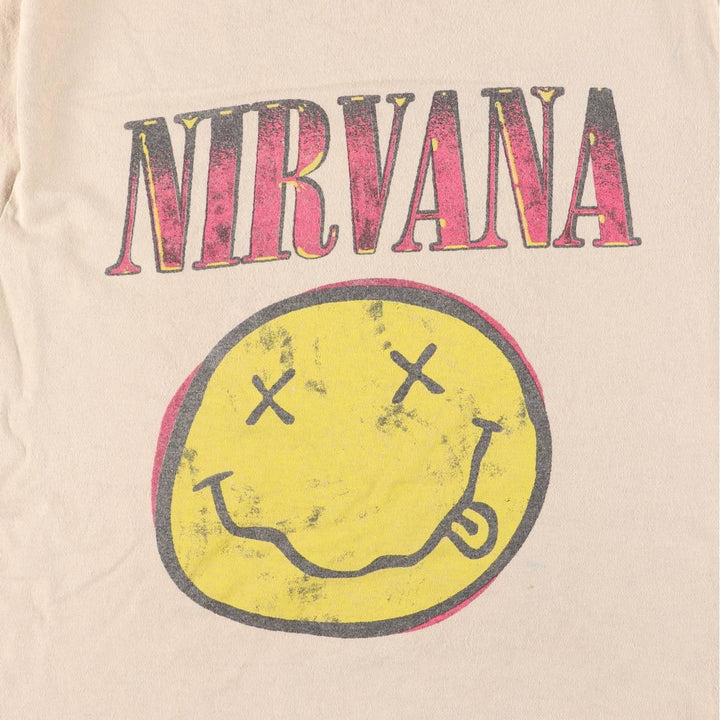 NIRVANA Nirvana Band T-shirt, Band T, Men's M size cotton Beige type Vintage Second Hand