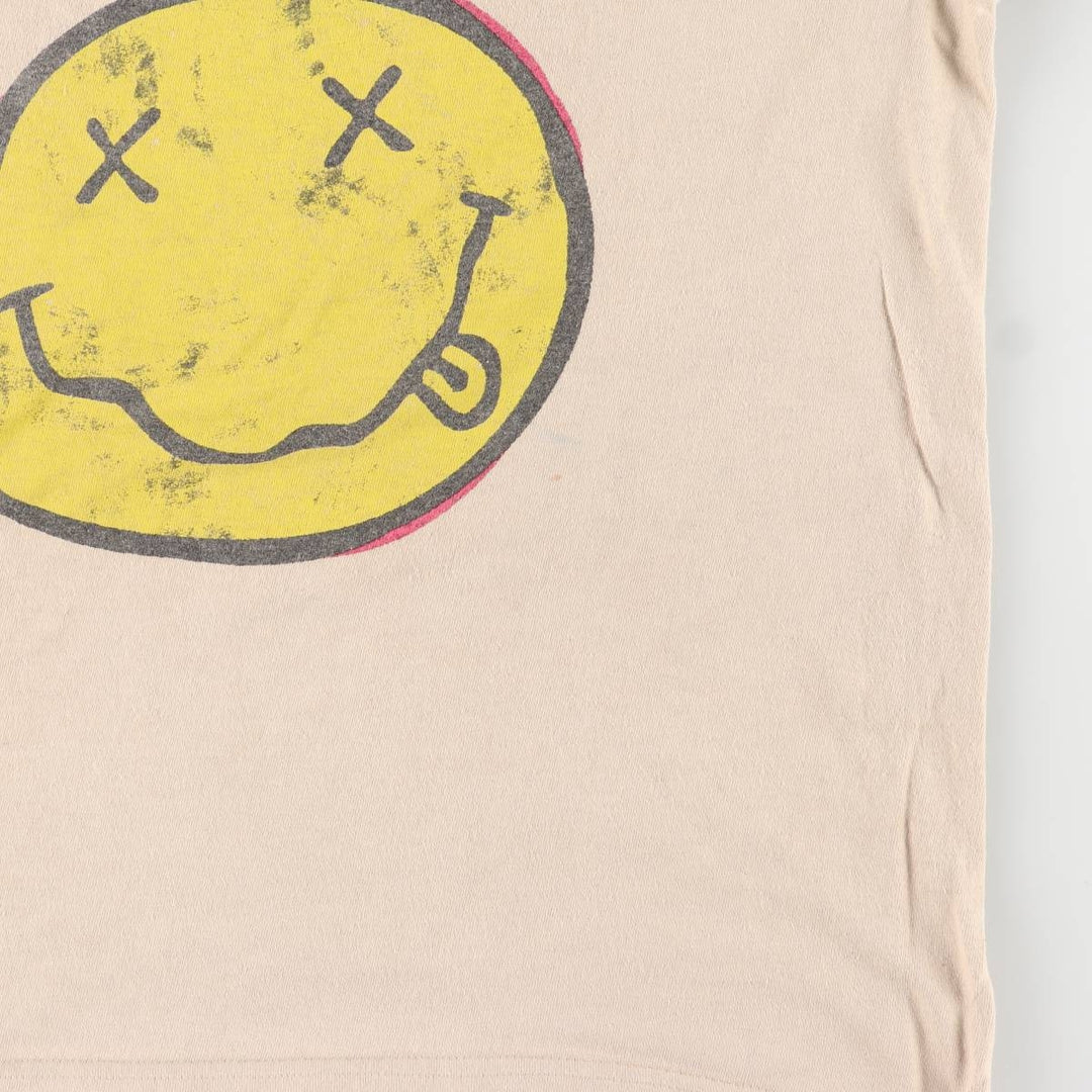 NIRVANA Nirvana Band T-shirt, Band T, Men's M size cotton Beige type Vintage Second Hand