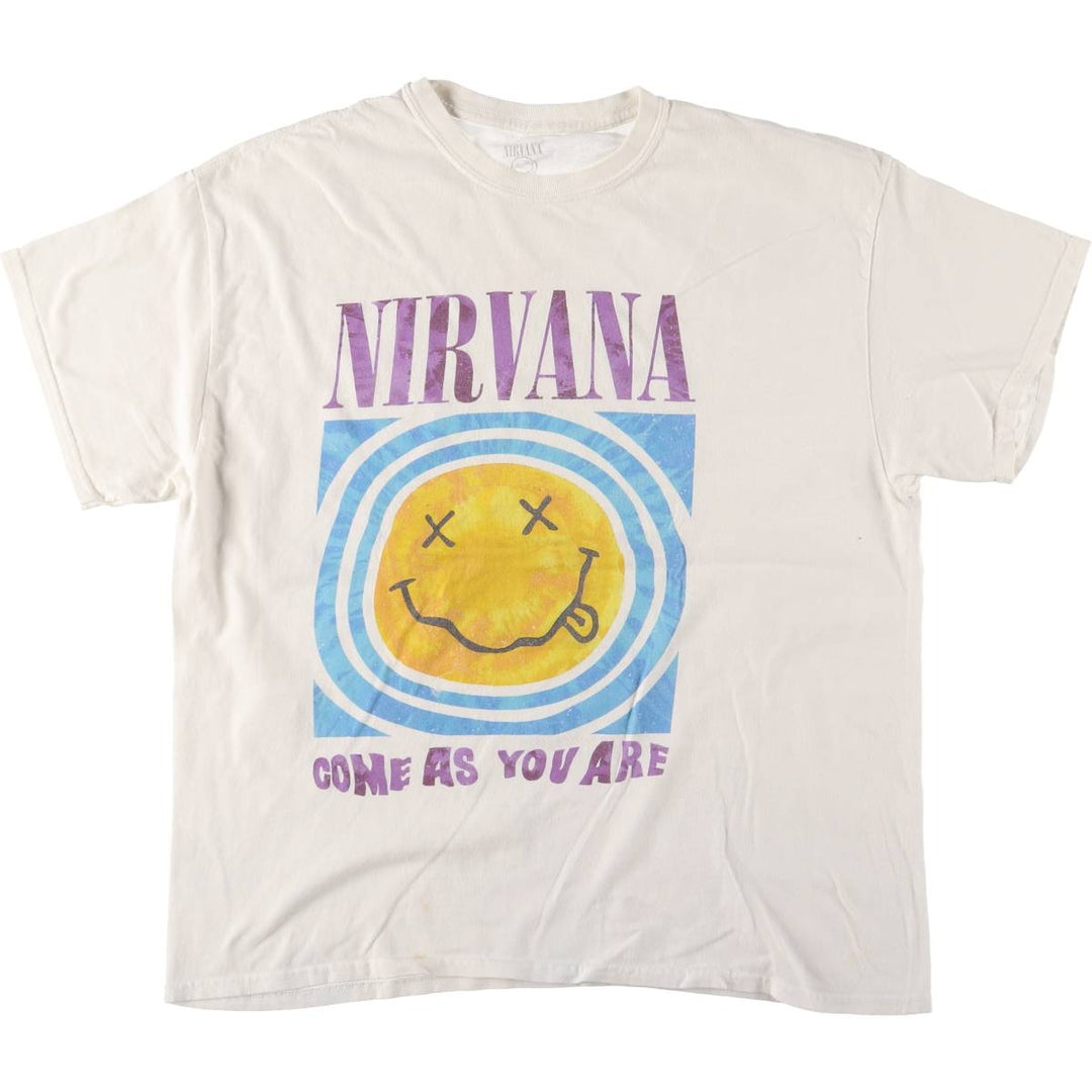 NIRVANA Nirvana Band T-shirt, Band T, Men's XL size cotton white type Vintage Second Hand