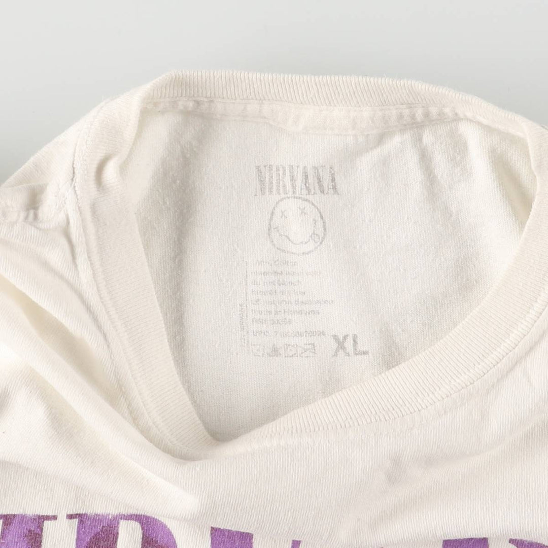 NIRVANA Nirvana Band T-shirt, Band T, Men's XL size cotton white type Vintage Second Hand