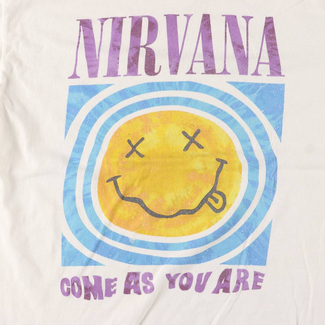 NIRVANA Nirvana Band T-shirt, Band T, Men's XL size cotton white type Vintage Second Hand