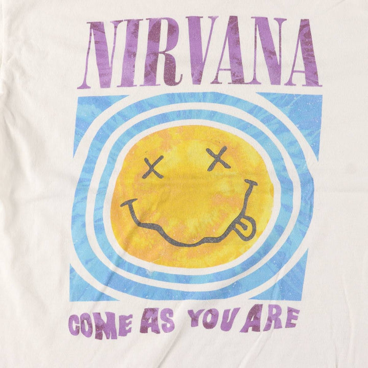 NIRVANA Nirvana Band T-shirt, Band T, Men's XL size cotton white type Vintage Second Hand