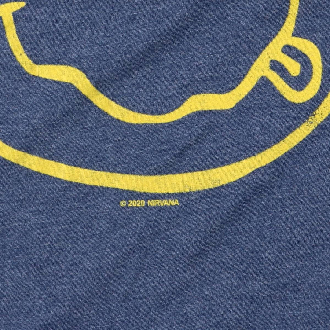 NIRVANA Nirvana Band T-shirt, Band T, Men's L size cotton blue type Vintage Second Hand