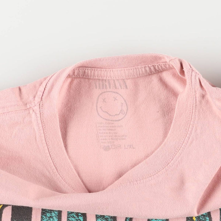 NIRVANA Nirvana Band T-shirt, Band T, Men's XL size cotton pink type Vintage Second Hand