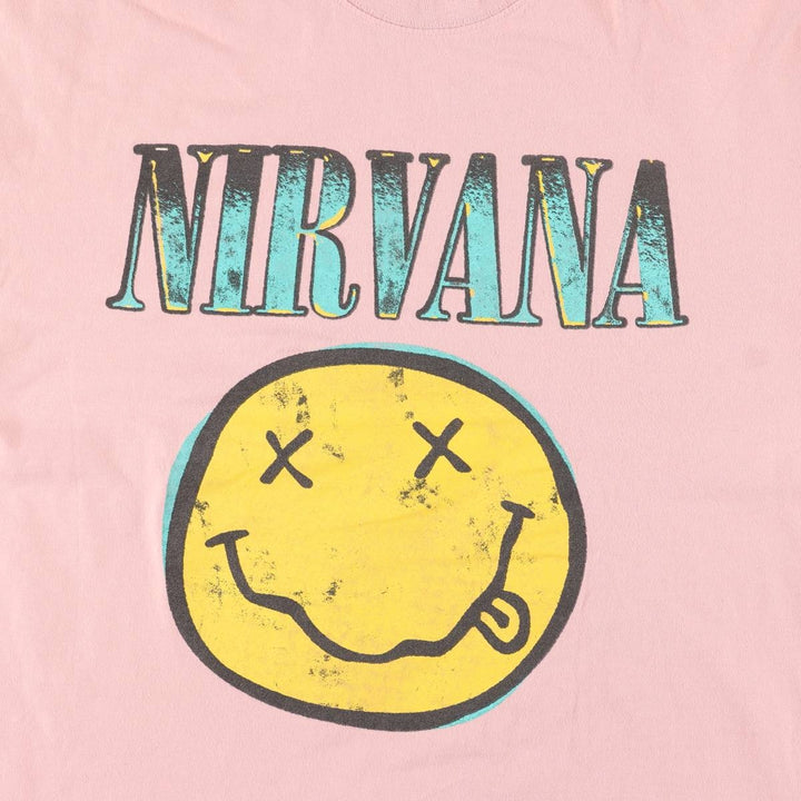 NIRVANA Nirvana Band T-shirt, Band T, Men's XL size cotton pink type Vintage Second Hand